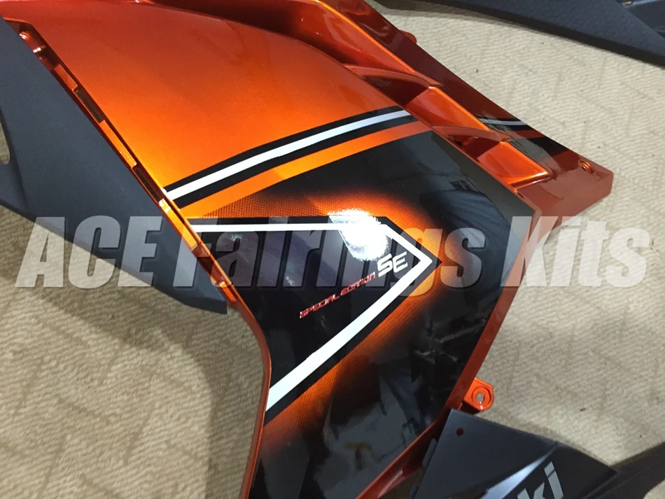 ABS обтекатель комплект для Kawasaki Ninja300 EX300 300R 2013, 13, 14, 15, 16, 17, Обтекатели на заказ orange классные черные