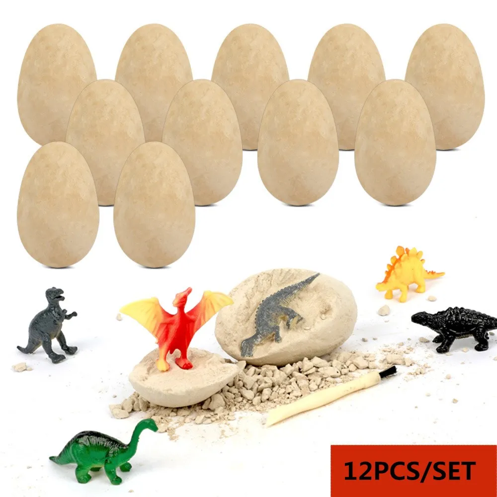 

12pcs/lot Novelty Gag Toys Children Toys Cute Magic Hatching Growing Animal Dinosaur Eggs ArchaeoFor Kids Educational Toys Gifts
