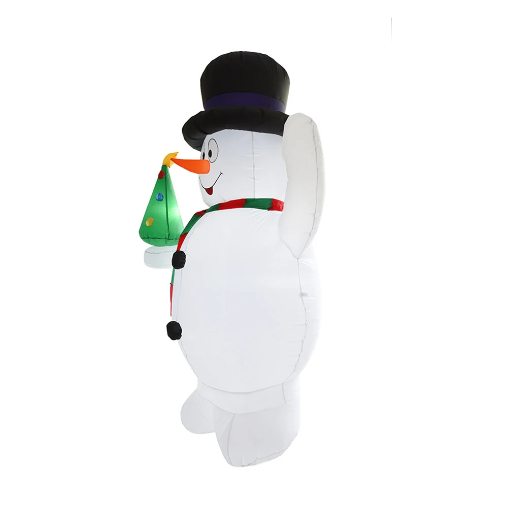 2,4 м высокий светодиодный надувной снеговик с подсветкой и рождественской елкой для внутреннего и наружного праздничного украшения No1