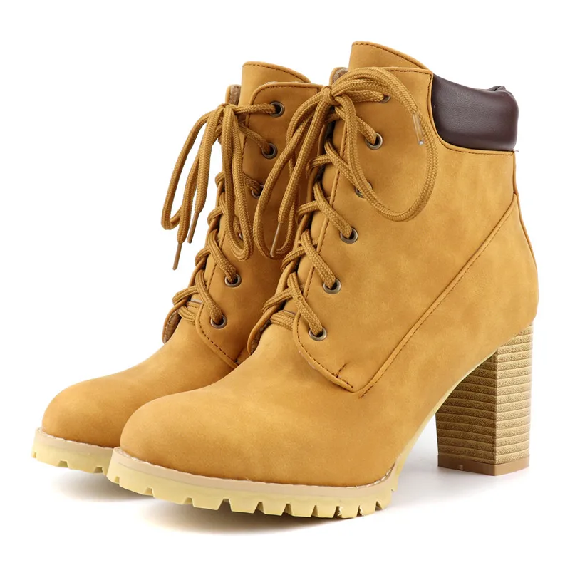 MORAZORA/ Большие размеры-48, женские ботильоны с круглым носком; зимние сапоги на шнуровке Обувь на высоком каблуке обувь на платформе; Женская Офисная обувь; обувь для женщин
