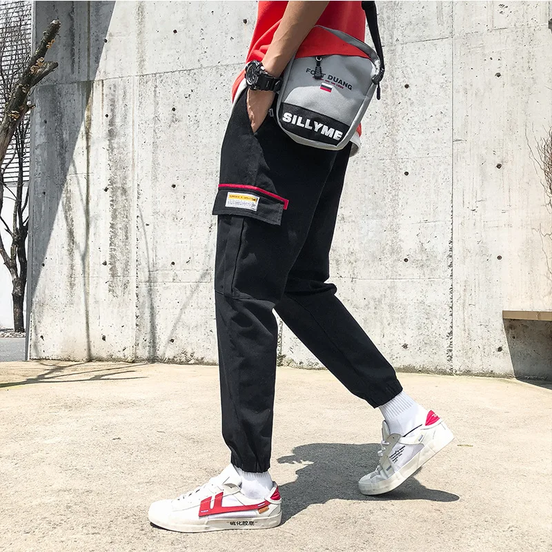 

Casual Pants Men's 2019 Autumn New Style Bib Overall Korean-style Trend Capri Pants Spring And Autumn Loose-Fit Drawstring Top S