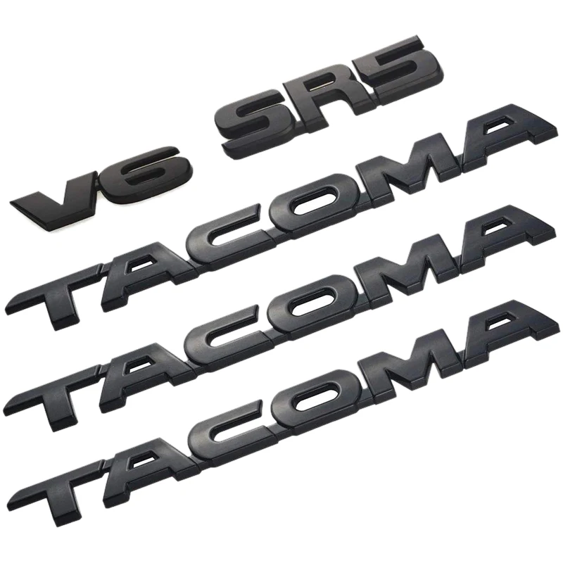 Для Tacoma V6 SR5 багажник автомобиля дверь багажника наклейка эмблема наклейка значок на замену для Toyota Tacoma 2005-(матовый черный) 5 шт. S