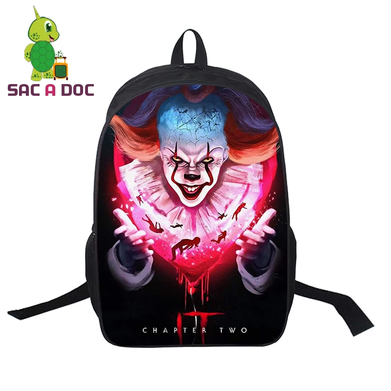 Mochila IT Horror Movie рюкзак "Клоун" школьные сумки для подростков девочек мальчиков мультфильм ноутбук рюкзак для женщин мужчин дорожные сумки на плечо - Цвет: 8