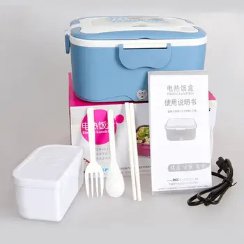 

Electric Lunch Box Stainless Steel Liner Plug-In Heating Lunch Box 35W Dustproof Bacteria Overheating Protection Heating Food