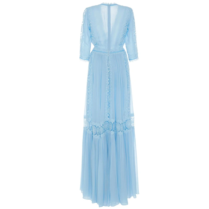 Акция Топ модное платье Вадим Vestido Longo женское платье Французский Ретро Lisianthus тонкий ажурный кружевной пояс длинный женский