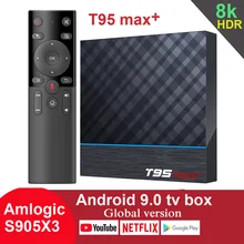 ТВ-приставка T95 MAX Plus Android 9,0 Amlogic S905X3 ram 4GB 64GB 32GB 2,4G 5G Wifi 8K HDR BT Youtube Google Play Netfilx телеприставка