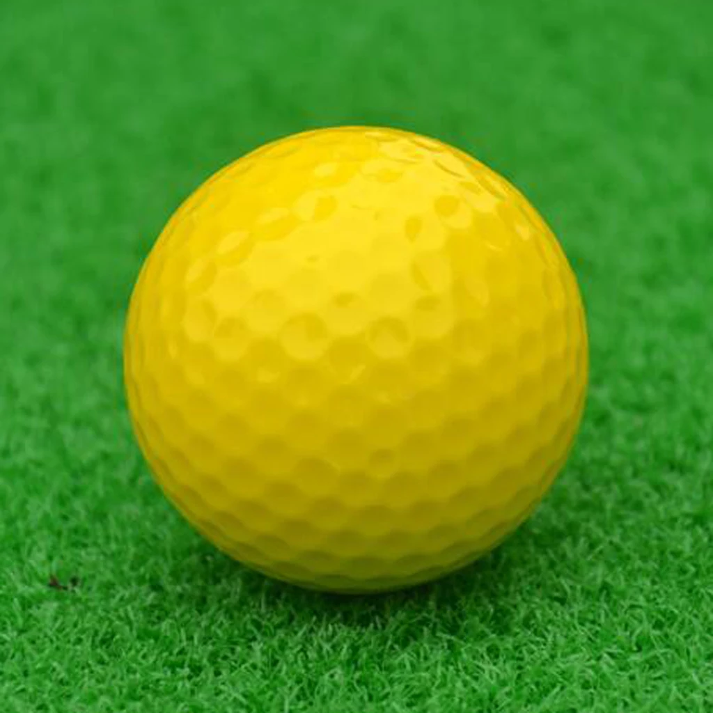 1 Piece Lightweight Flexible Compression Hardness 90 Golf Practice Ball 392 Bee Hole Golf Ball Yellow 42.6mm