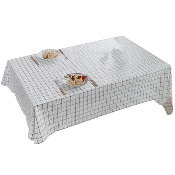 

Tablecloth Dustproof Rectangle Table Cover Slip Resistant Simple Plaid Style 140*180cm Easy to wipe Water and oil proof FP8