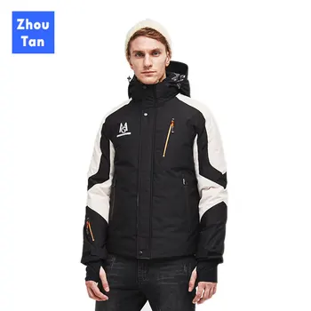 

New Fashion Men Coat Winter duck down Collar Warm Basic Jackets Zipper Patchwaork Parka Down Coats Outdoor Limited Genuine