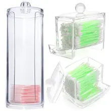 Прозрачный пластиковый ватный диск ватный тампон держатель Органайзер косметический чехол для макияжа коробка