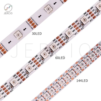 

JERCIO SK9822 like APA102C 30/60/144 Dual-signal wires leds/pixel/m;individual addressable led strip IP30 Dc5v