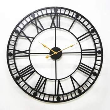 

80 cm Oversized Metal Wall Clock Modern Design European Antique Style Roman Rusty Large Iron Clocks Wall Watch Art Home Decor