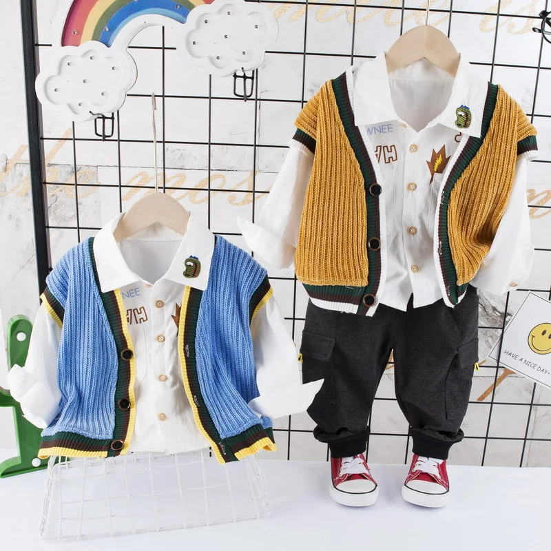 

Childrenswear BOY'S Spring New Style CHILDREN'S Vest Shirt Suit 1-3 Years Old Baby Korean-style Handsome Three-piece Set