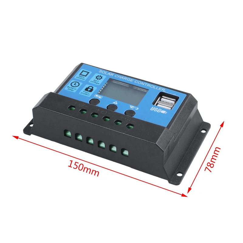 30A 12 V/24 V lcd Интеллектуальный автоматический регулятор заряда PWM солнечной батареи