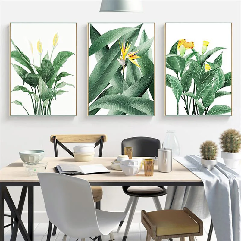 

Flower Leaf Canvas Poster Nordic Landscape Print Modern Wall Art Painting Nature Decorative Picture Scandinavian Home Decor