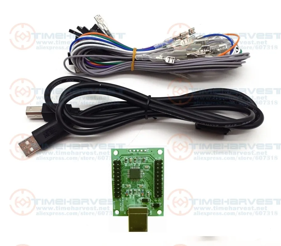 Newest Arcade 2 players USB Encoder to Joystick & button controller MAME Keyboard Converter with Wires for Computer PS3 | Спорт и