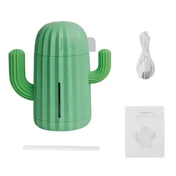 

340ml USB Rechargeable Ultrasonic Cactus Air Humidifier Essential Oil Diffuser