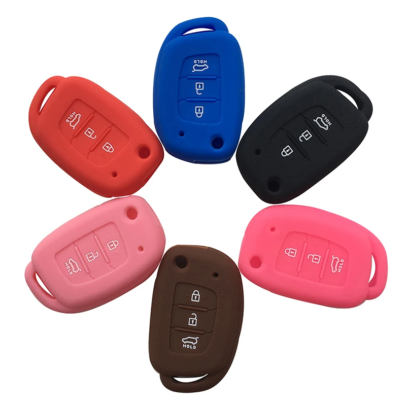 

Silicone Rubber 3 Button Protector Korean Auto Flip Key Cover for Hyundai Tucson Elantra I20 Case Car Key Keychain Cute Holder