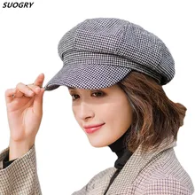 Новые Зимние береты с гусиными лапами для женщин, французский стиль, женская теплая шерстяная шапка, ретро шляпы с широкими полями, женские береты