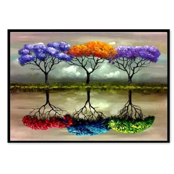 

Diamond Painting Needlework Diy 5d Diamond Paste Embroidery Reflection tree Cross Stitch Home Decoration Diamond drawing Paint