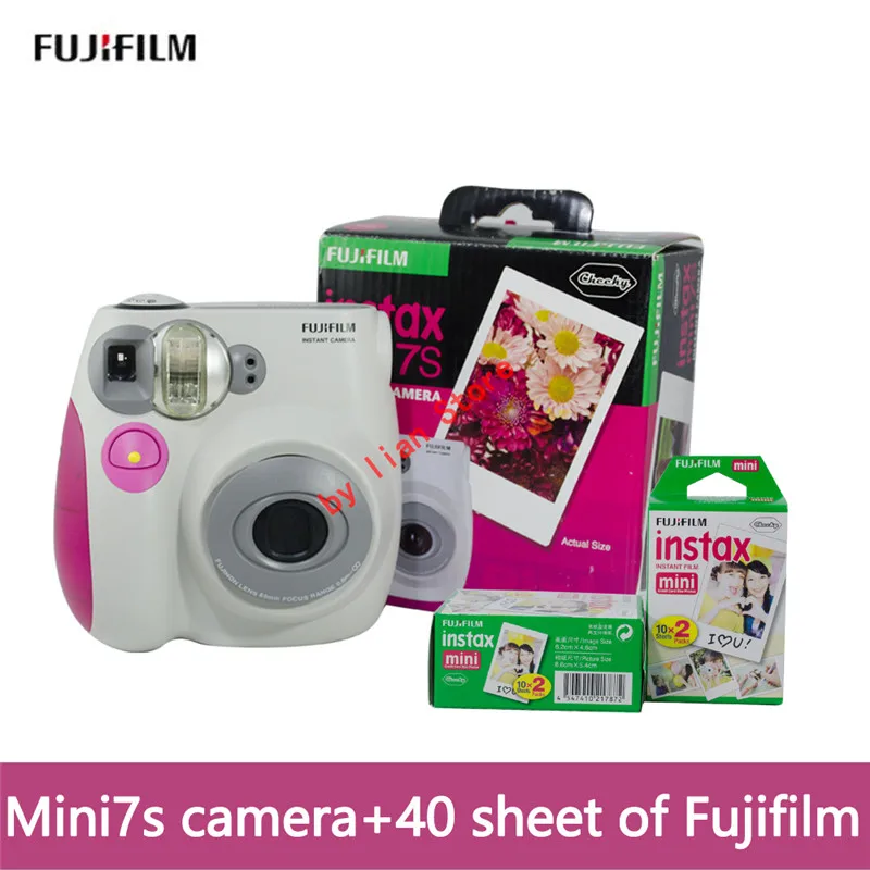 fuji пленка Instax Mini 7S+ film40 комплект fuji камера автоматический таймер lomo пленка изображения - Цвет: pink