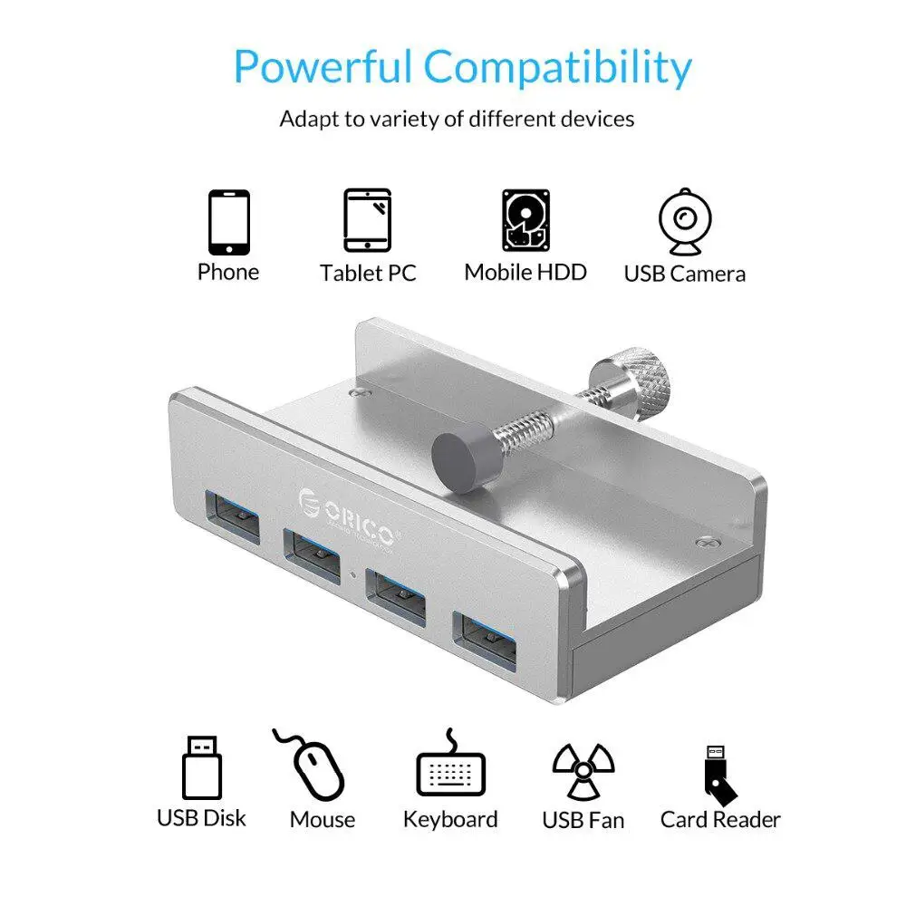 Горячий usb концентратор Премиум 4 Алюминиевый Порт USB3.0 переходник разветвитель с