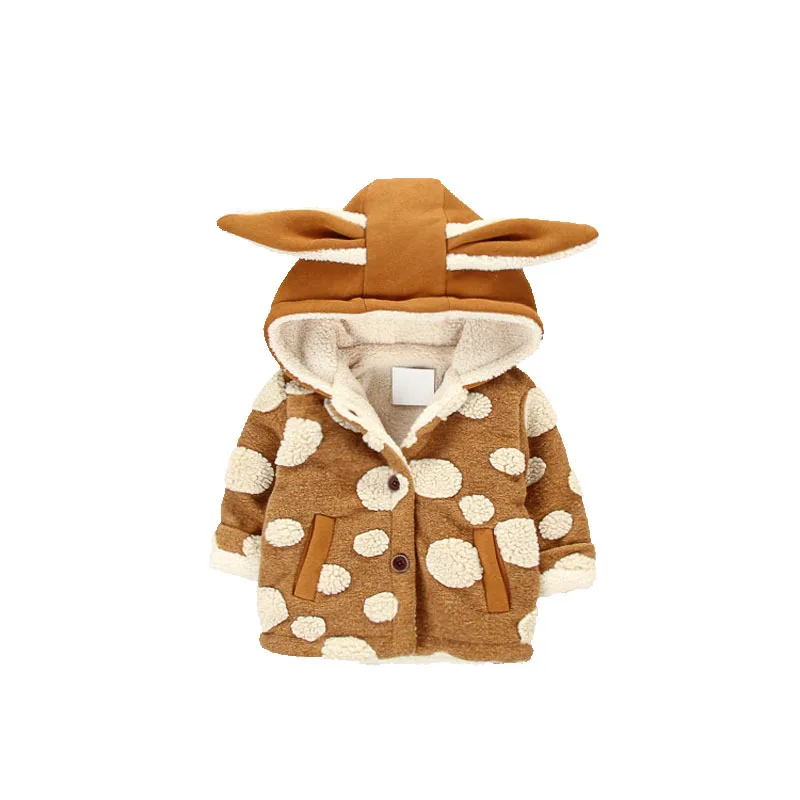 New Winter Children's Jacket Boys Girls Hoodied Animal Overcoat Warm Outfit Outwear One Piece Children Clothing Set Gift