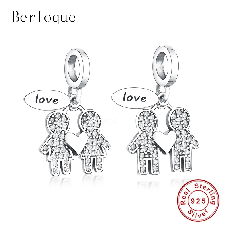 

Berloque Sterling Silver 925 Love Pendant Boy Girl Beads Charms Fit Original Charm Bracelet Jewelry Making 2021 bijoux femme