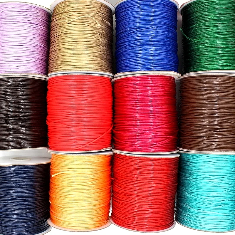 1mm 10 yards Waxed Rope Diy Handmade Braided Cards For Jewelry Decorative Making Wax Polyester Thread waxed cord polyester rope