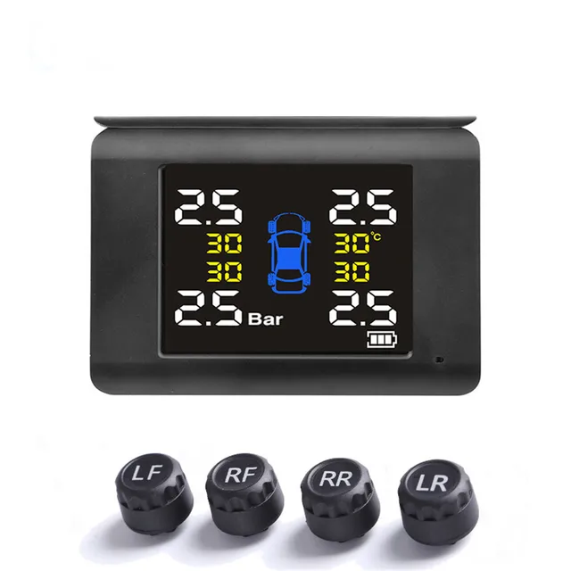 インテリジェントな車のタイヤ空気圧監視システム,アラーム,温度,警告,4つのセンサー,TPMSで節約 AliExpress Mobile