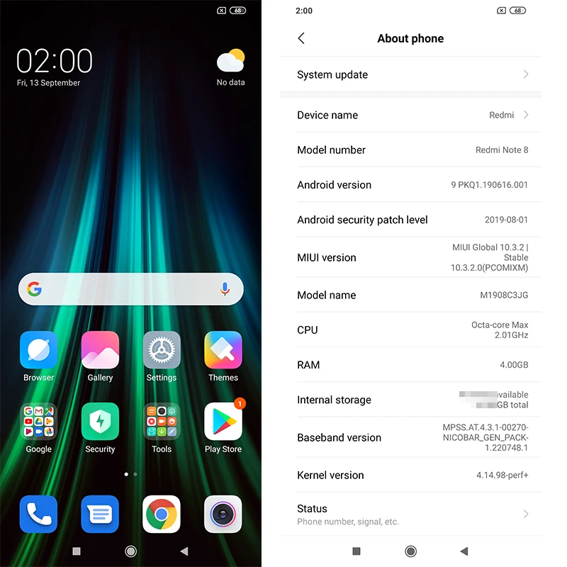 Смартфон Xiaomi Redmi Note 8 с глобальной версией, 4 Гб, 128 ГБ, 48мп, четырехъядерный экран 6,3 дюйма, Восьмиядерный мобильный телефон Snapdragon 665