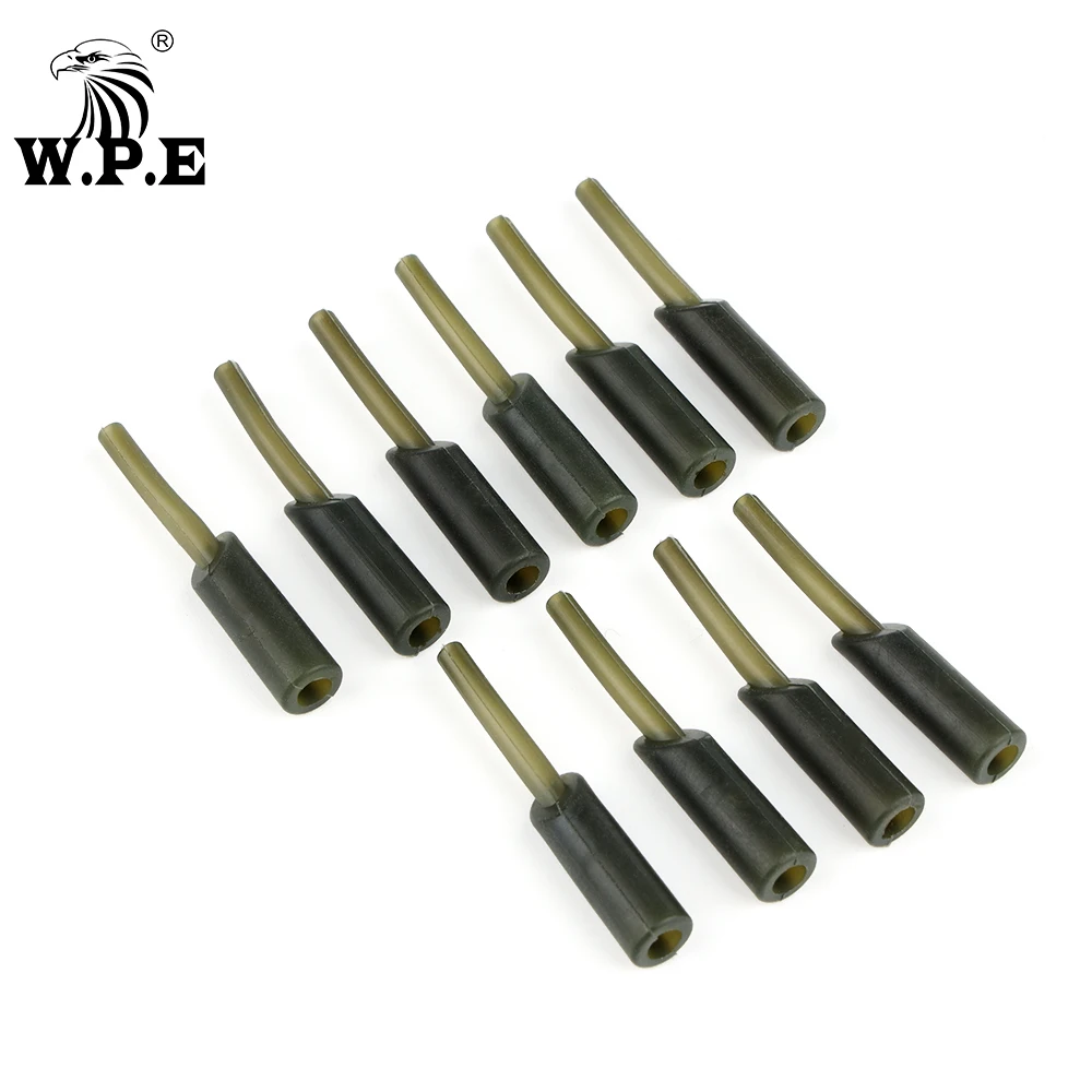 

W.P.E 10pcs/1pack Safety Clip Rubber Tubes Terminal Carp Fishing Method Feeder Tackle Connector Carp Fishing Accessories Pesca