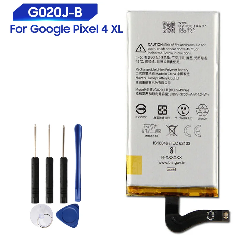 

Original Replacement Battery For Google Pixel 4 XL Pixel4 XL G020J-B Genuine Battery 3700mAh