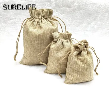 

Portable Drawstring Bags Girls Men Women Travel Storage Wedding Burlap Jute Gift Shopping Bag Coin Purse Christmas Gift Pouch