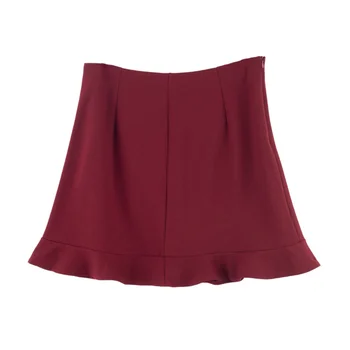 

EF2101 Women Skirt Lady Office Wear Skirt Solid Color Large Size Knee Length A- Skirts Plus Size Red