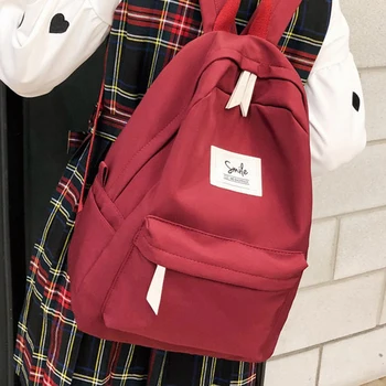 

JOYPESSIE Fashion Preppy Style Mochilas Student Bookbag Waterproof Women Backpack for Girls Black Shoulder Bag Travel Rucksack