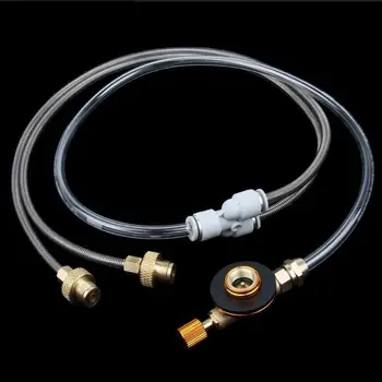 

Flat Gas Tank One For Two Connection Pipe Burner With Switch Stove Converter Accessories For Outdoor Camping Hikking Picnic