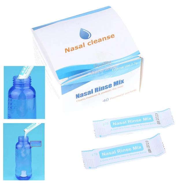 Limpiador Nasal para adultos, set de 40 unidades de enjuague Nasal, mezcla  de sal, alivio de rinitis alérgica, Protector de cavidad Nasal, irrigación,  2,7g - AliExpress