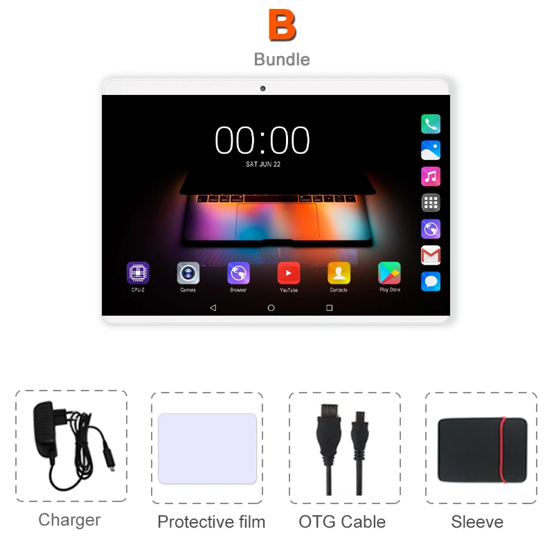 Планшетный ПК 10 дюймов Octa Core 3g 4 аппарат не привязан к оператору сотовой связи Телефонный звонок 10,1 Планшеты 6G+ 64G Android 8,0 tab Google Рынок gps, Wi-Fi, FM - Комплект: Комплект 2