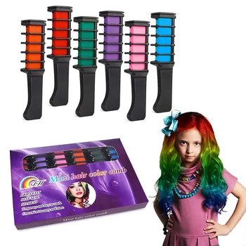 

Temporary Hair Color Chalk Combs Kit Girls Party Cosplay Halloween Hair Salon Dyeing J9