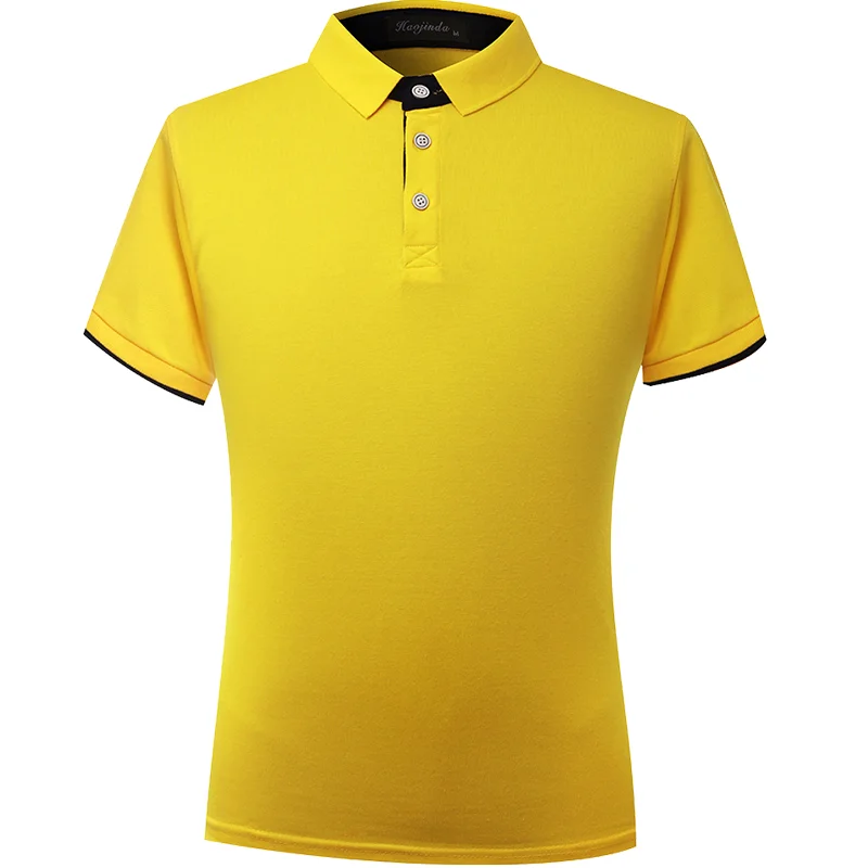 yellow YOTEE Повседневная Высококачественная футболка поло с коротким рукавом с логотипом персональной компании на заказ для мужчин и женщин - Цвет: yellow
