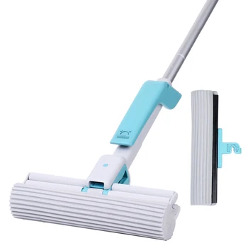 

Hand-wash-free Flat-panel Mop With Slacker Sponge Mop Head Dry-wet Dual-purpose Rubber Cotton Absorbent Tile Floor Mop Saves Lab
