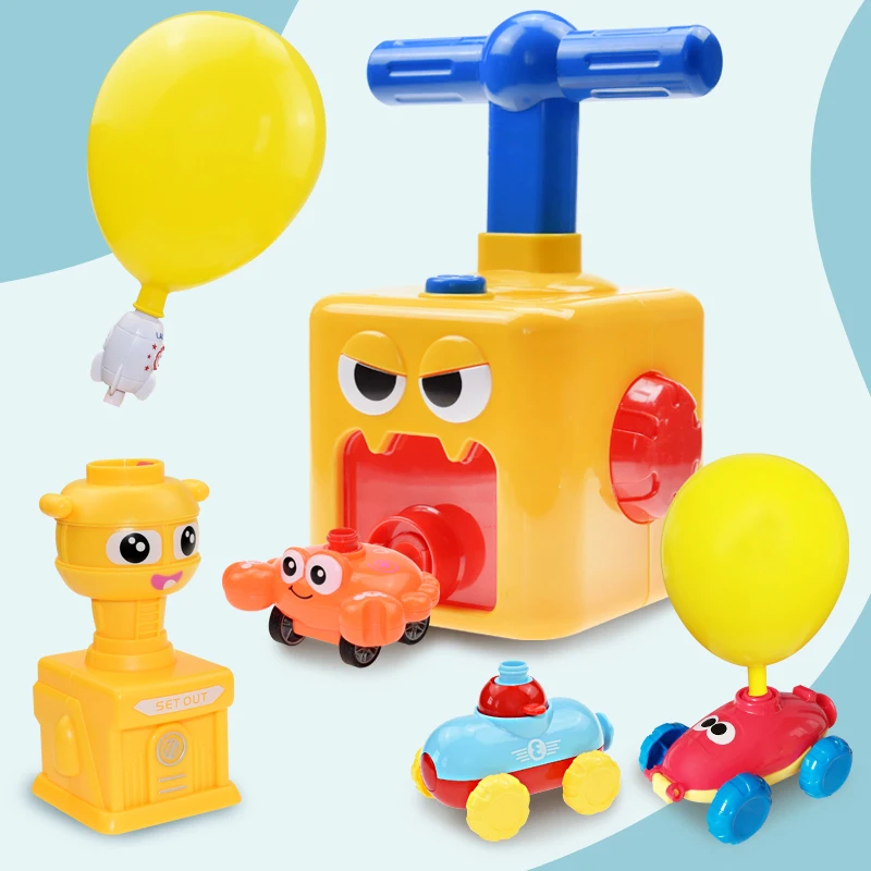 Trägheit Ballon Launcher Powered Car Rocket Spielzeug Set Spielzeug Kinder Exper 