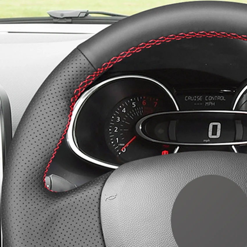 LQTENLEO черный PU искусственная кожа Чехол рулевого колеса автомобиля для Renault Captur- Captur