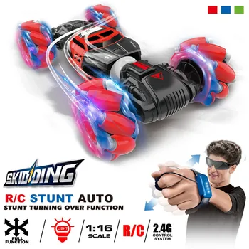 

RC Stunt Car 4WD Gesture Sensor Control Remote Electric Car LED Light Music Transformable Car Auto-demo for Children Kids