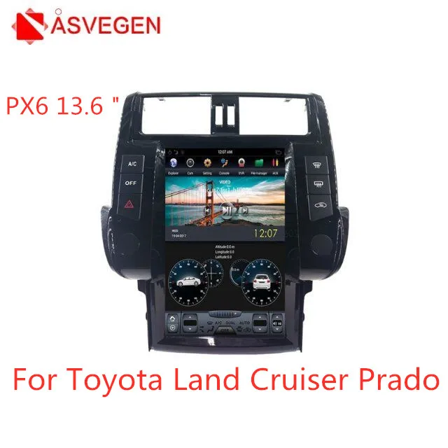 Tesla стиль PX6 Автомобильный мультимедийный для Toyota Land Cruiser Prado Ram 2G Rom 3 2G Автомобильный видео плеер аудио стерео
