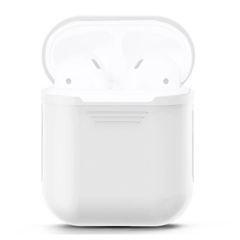 Мягкий силиконовый чехол, наушники для Apple Airpods, Bluetooth, беспроводные наушники, защитный чехол, коробка для Air Pods, вкладыши наушников, сумка - Цвет: White