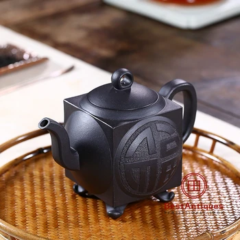 

Yixing Zisha Teapot Purple Clay Teapots Handmade Sifang Fuyuan 400cc