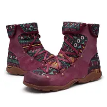 Г., новые зимние женские ботинки ботильоны на шнуровке с вышивкой в стиле ретро для отдыха удобная женская обувь с перекрестной шнуровкой обувь на плоской подошве