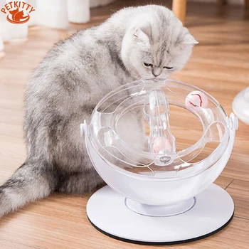 

Petkitty Cat Toys 360° Turntable Funny Interactive Cats Puzzle Tracks Disc Amusement Toy Training Cat Play Toy Game Ball
